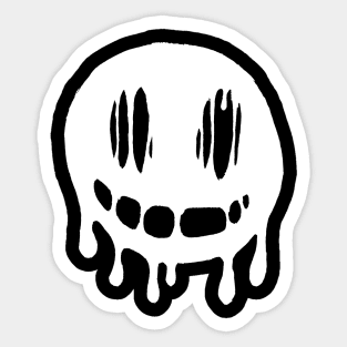 Smiley face melting (white) Sticker